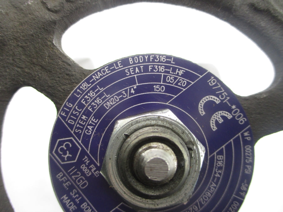 BONNEY FORGE L118L-NACE-LE 197751-*006 275PSI 3/4" UNMP