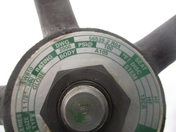 FLOWSERVE B16.34LTD SW810 GLOBE 56539-2R04 2000PSI 1-1/2" UNMP