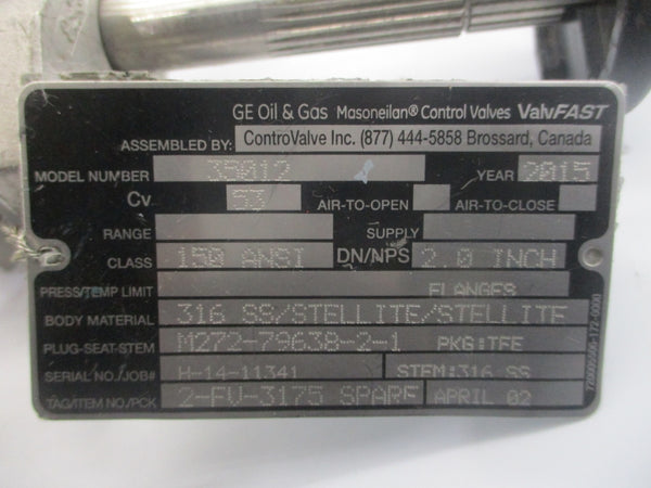 MASONEILAN CONTROL VALVES 35012 2" NSNP