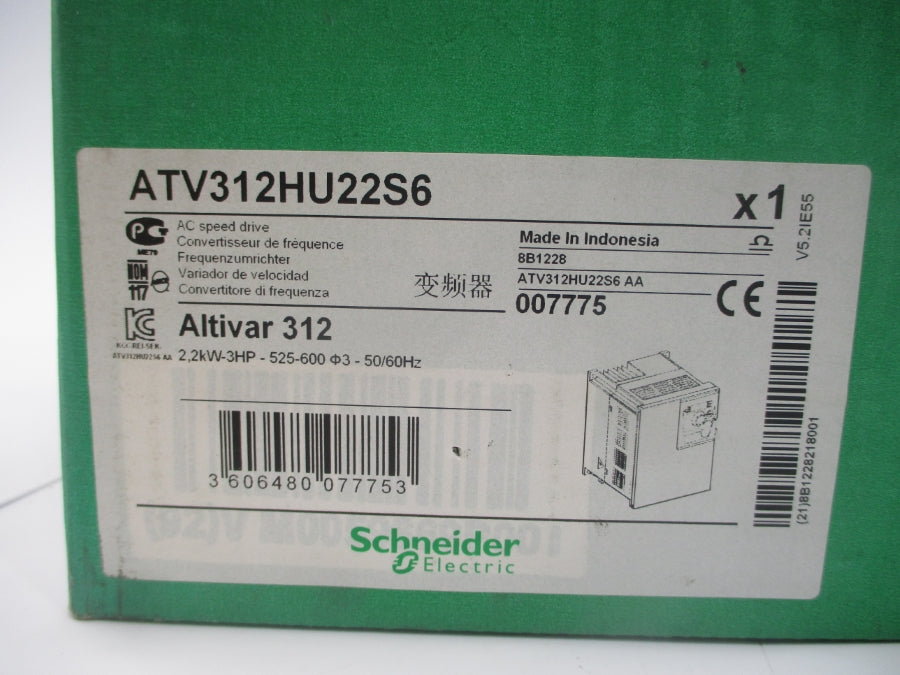 SCHNEIDER ELECTRIC ATV312HU22S6 525-600VAC 6.4A NSMP