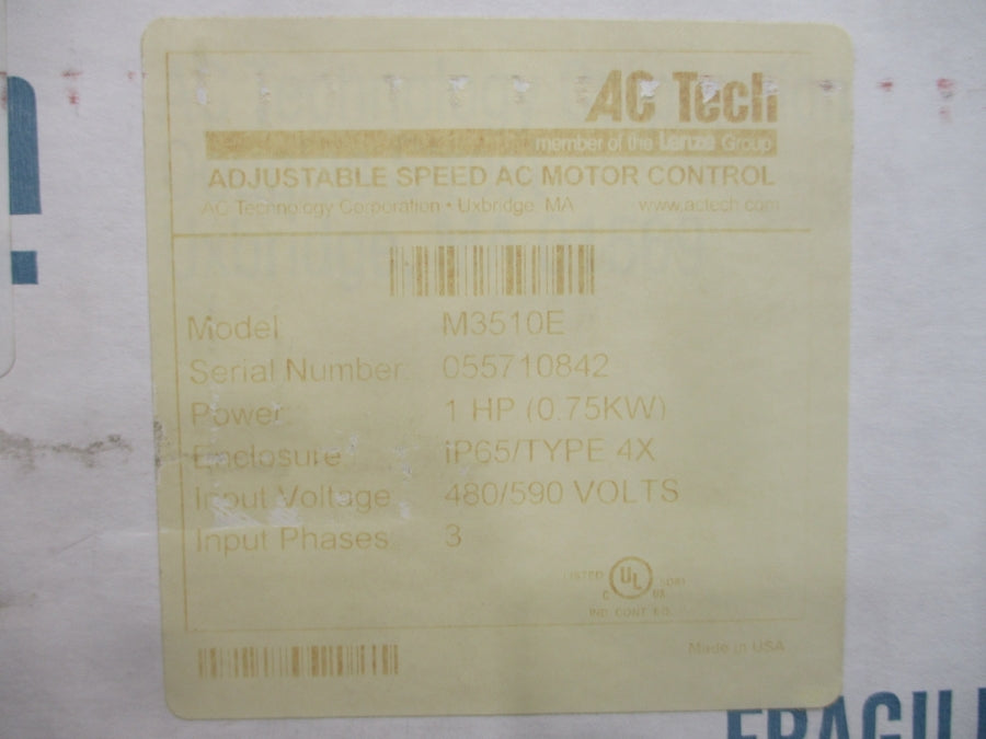 AC TECH M3510E 480/590V 1.9A NSMP