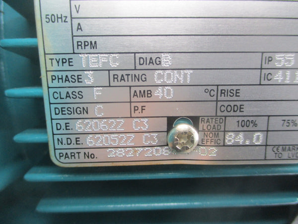 BROOK CROMPTON 2827208WA-02 230/460V 8.2/4.1A NSNP
