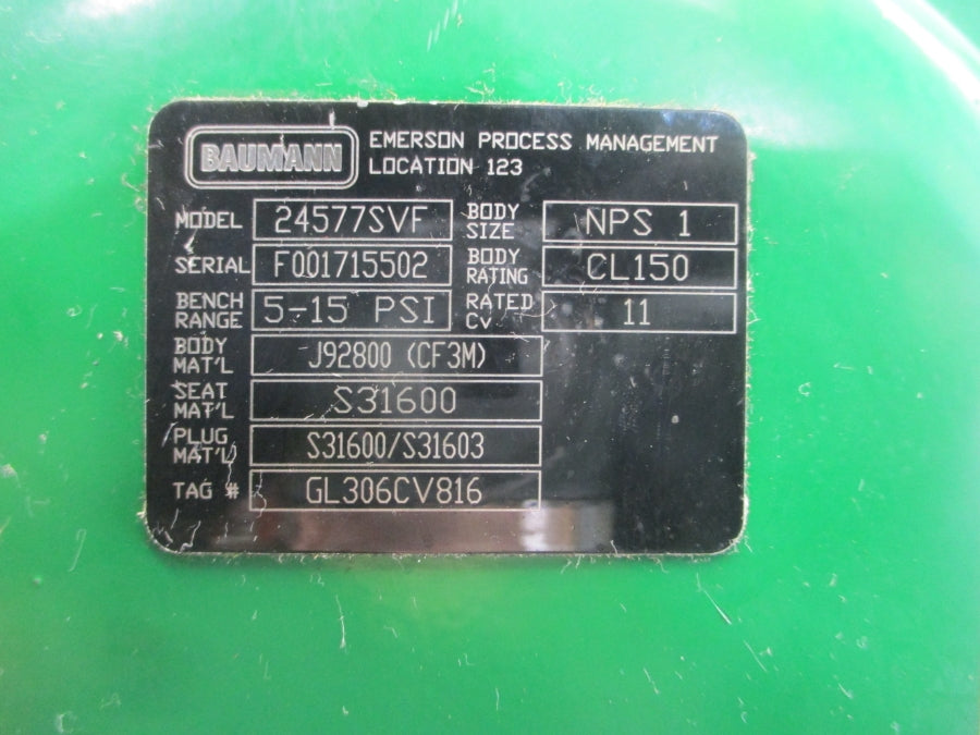 BAUMANN 24577SVF 30VDC 5-15PSI 1" UNMP