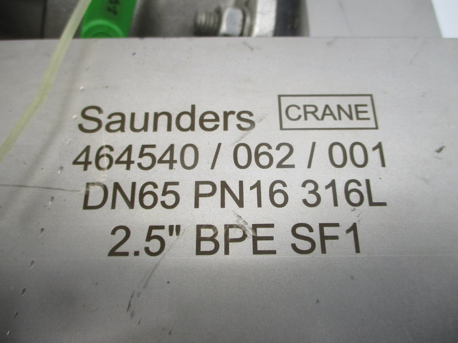SAUNDERS CRANE S360 464540/062/001 DN65 PN16 316L 2.5" UNMP