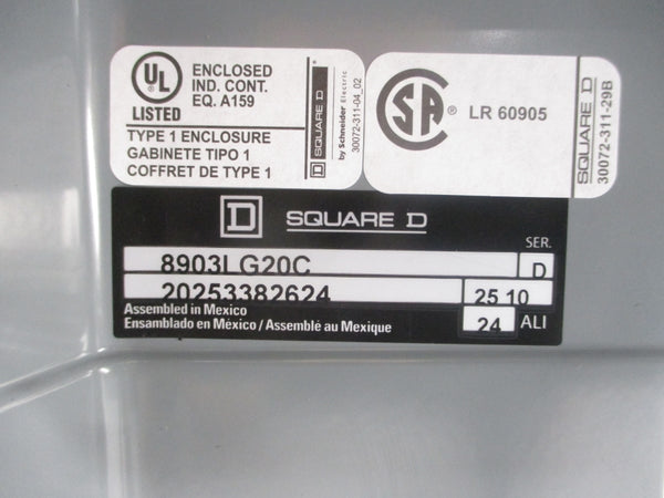 SQUARE D 8903LG20V02C SER. D 110/120V 30A NSMP