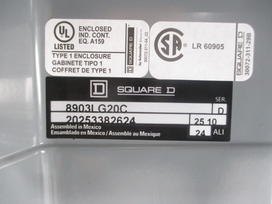 SQUARE D 8903LG20V02C SER. D 110/120V 30A NSMP