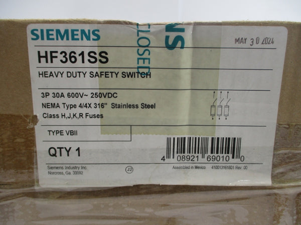 SIEMENS HF361SS 600VAC 30A NSMP
