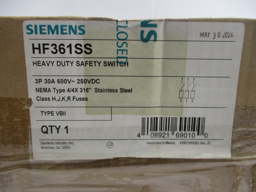 SIEMENS HF361SS 600VAC 30A NSMP