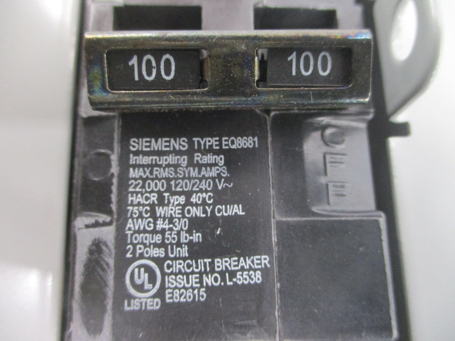 SIEMENS SNC1632B1100W 120/240V 100A NSMP