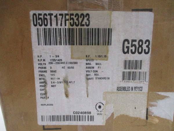 MARATHON ELECTRIC G583 056T17F5323 208-230/460V 3.4-3.6/1.8A NSMP