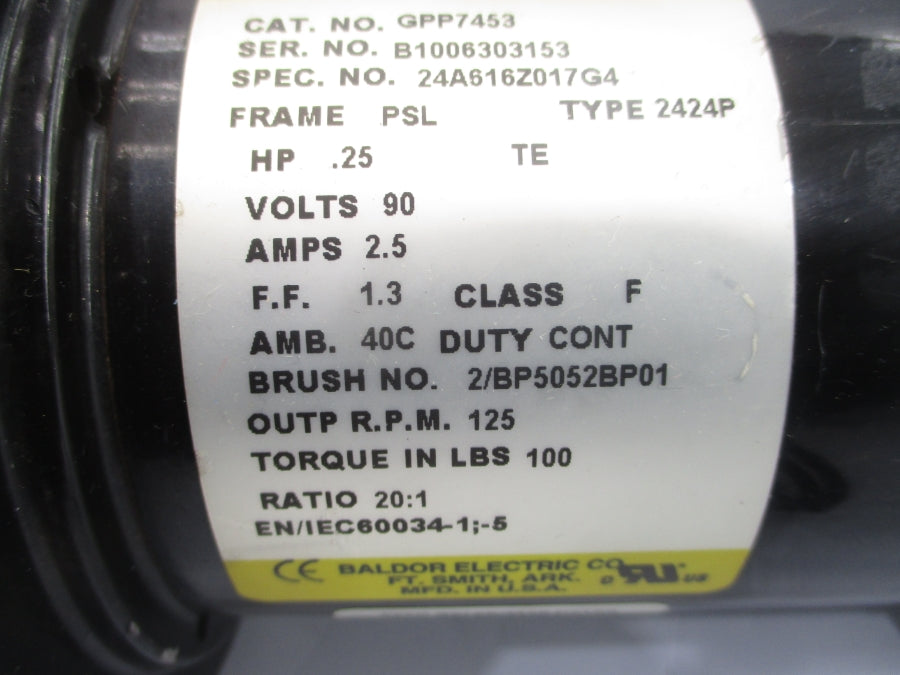 BALDOR GPP7453 24A616Z017G4 90V 2.5A NSNP