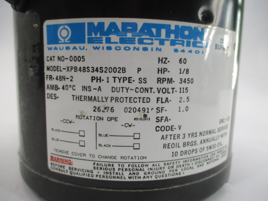 MARATHON ELECTRIC 0005 XPB48S34S2002B 115V 2.5A UNMP