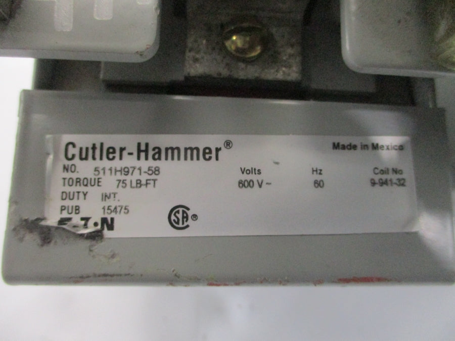 CUTLER HAMMER 511H971-58 600V NSNP