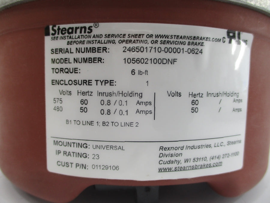 STEARNS 105602100DNF 480/575V 0.8/0.1A NSMP