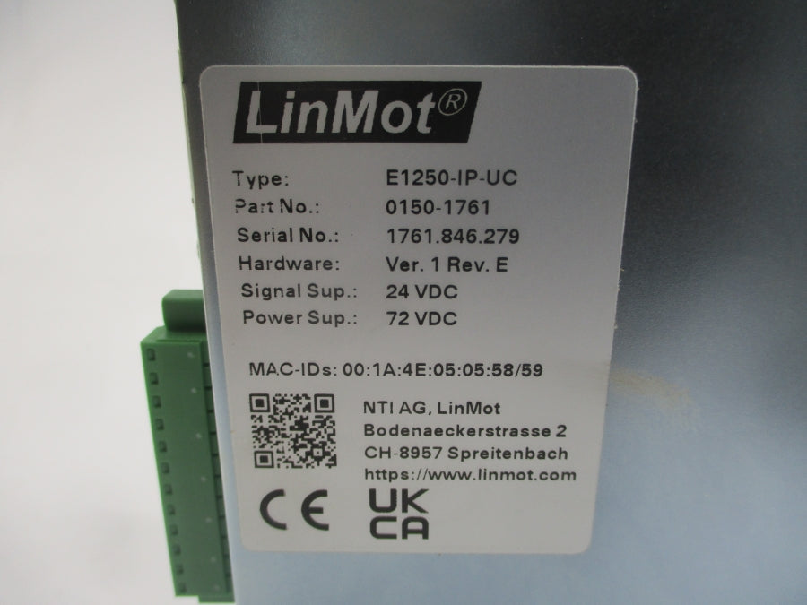 LINMOT E1250-IP-UC 0150-1761 24VDC REV. E NSMP