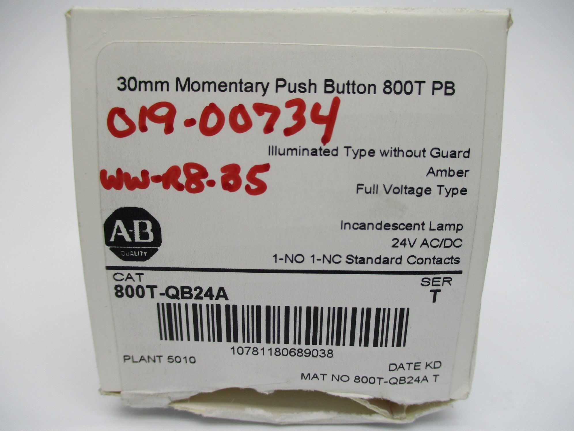 INDUSTRIAL SPARE PART 800T-QB24A SER. T 24VAC/DC (WH) NSMP