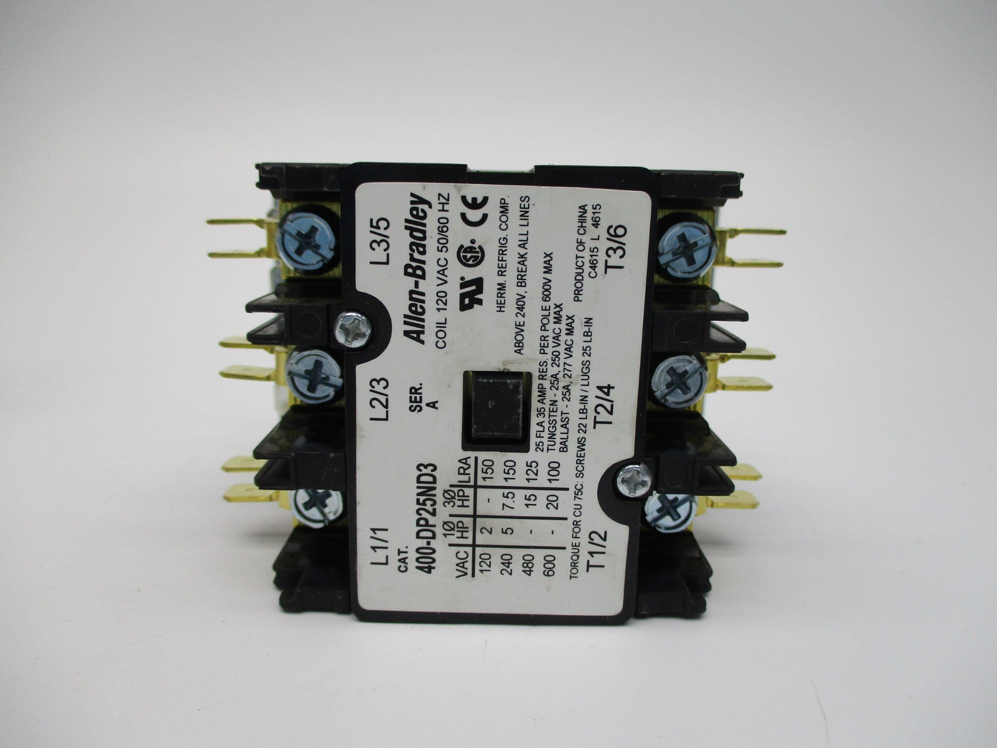 ALLEN BRADLEY 400-DP25ND3 SER. A 120VAC 35A (WH) NSMP