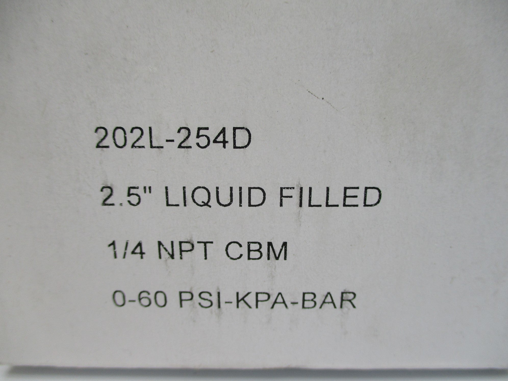 GAUGE 202L-254D 0-60PSI NSMP