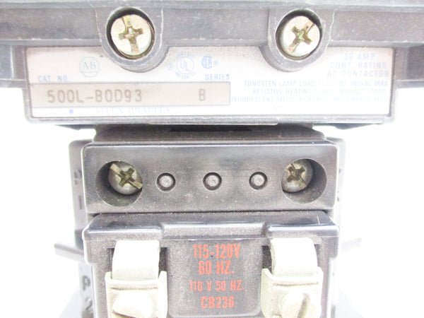 ALLEN BRADLEY 500L-BOD93 SER. B 110/115-120V 30A NSNP