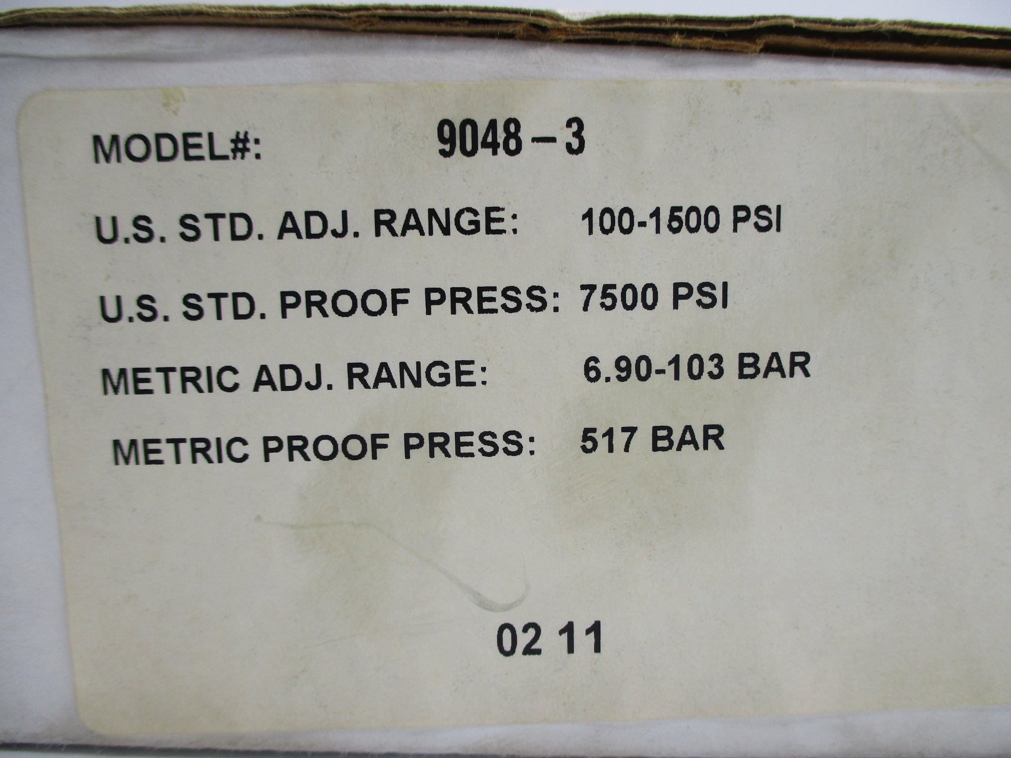 BARKSDALE 9048-3 600V 2A 100-1500PSI NSMP