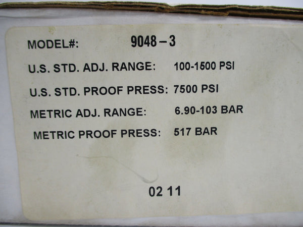BARKSDALE 9048-3 600V 2A 100-1500PSI NSMP