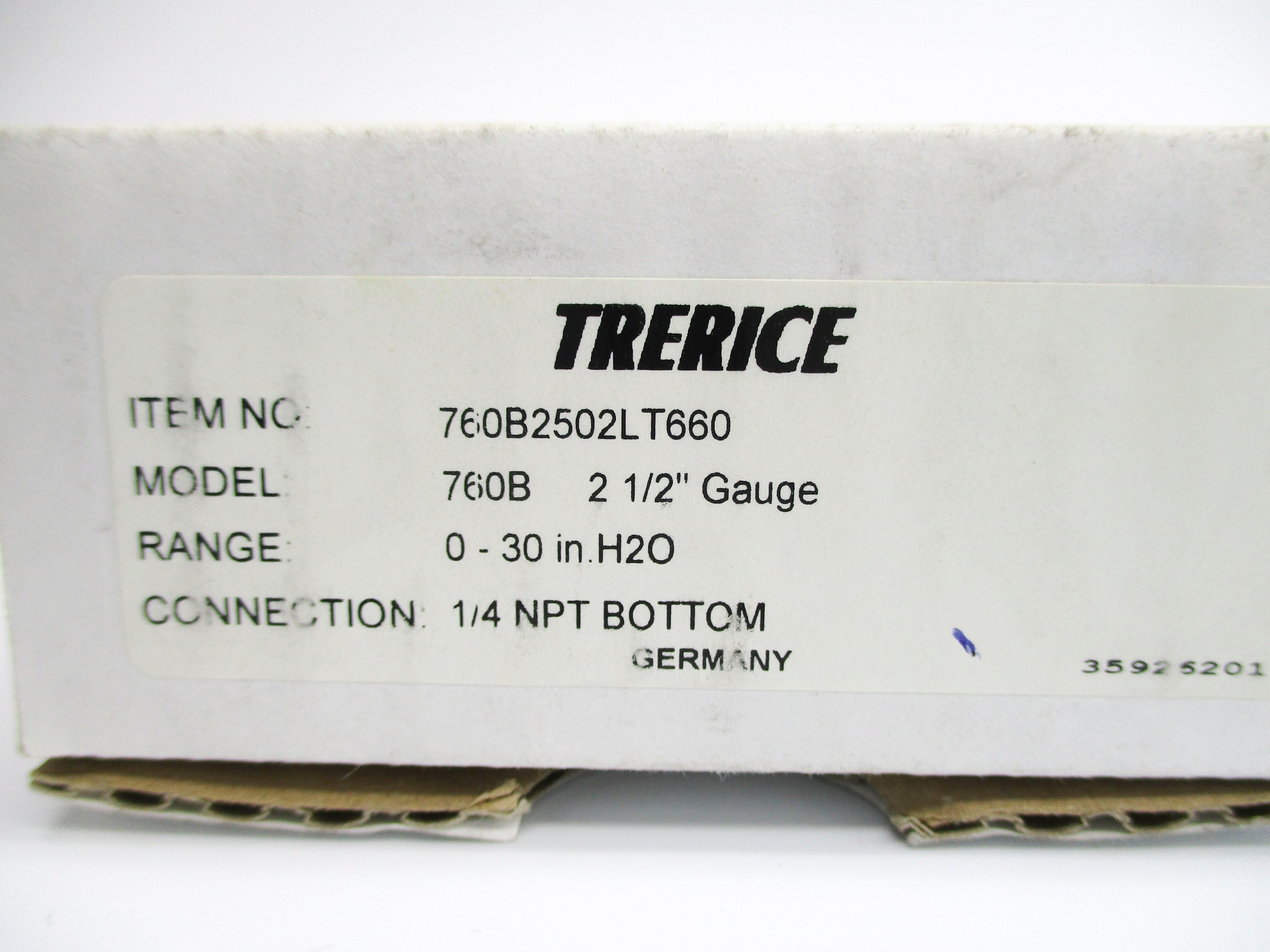 TRERICE 760B2502LT660 0-30IN.H2O NSMP