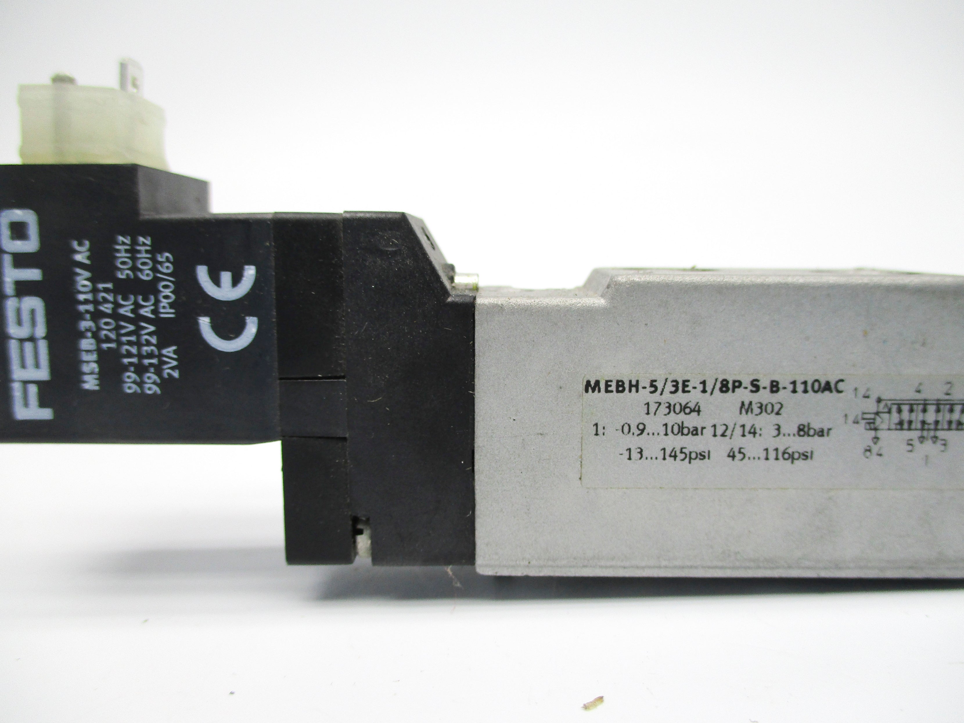 FESTO MEBH-5/3E-1/8P-S-B-110AC 110VAC 13-145PSI NSNP