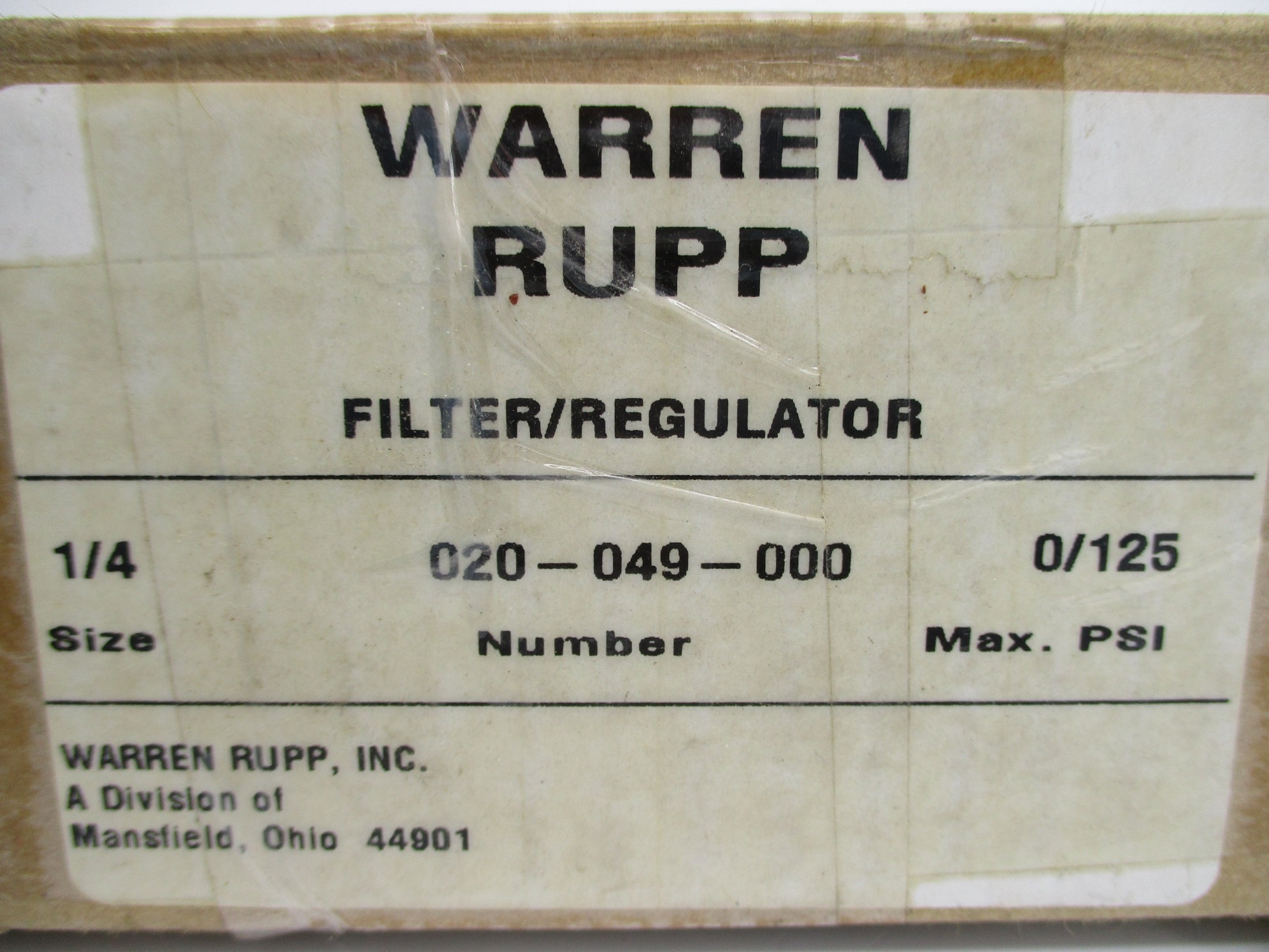 WARREN RUPP 020-049-000 0-125PSI NSMP