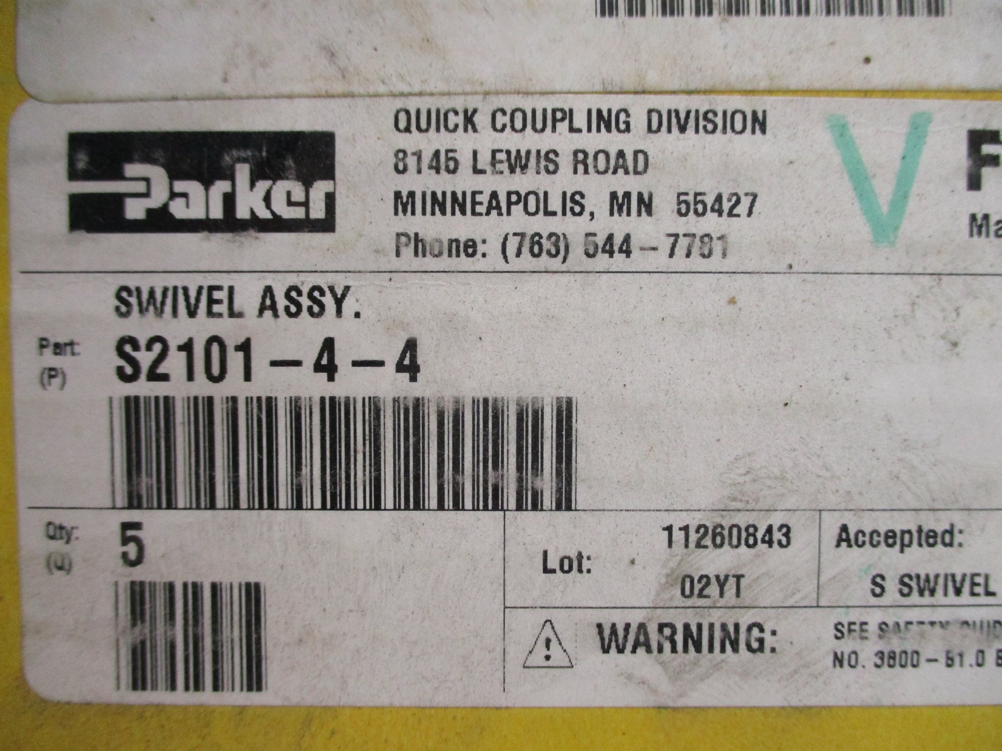 PARKER S2101-4-4 (PKG OF 5) NSMP