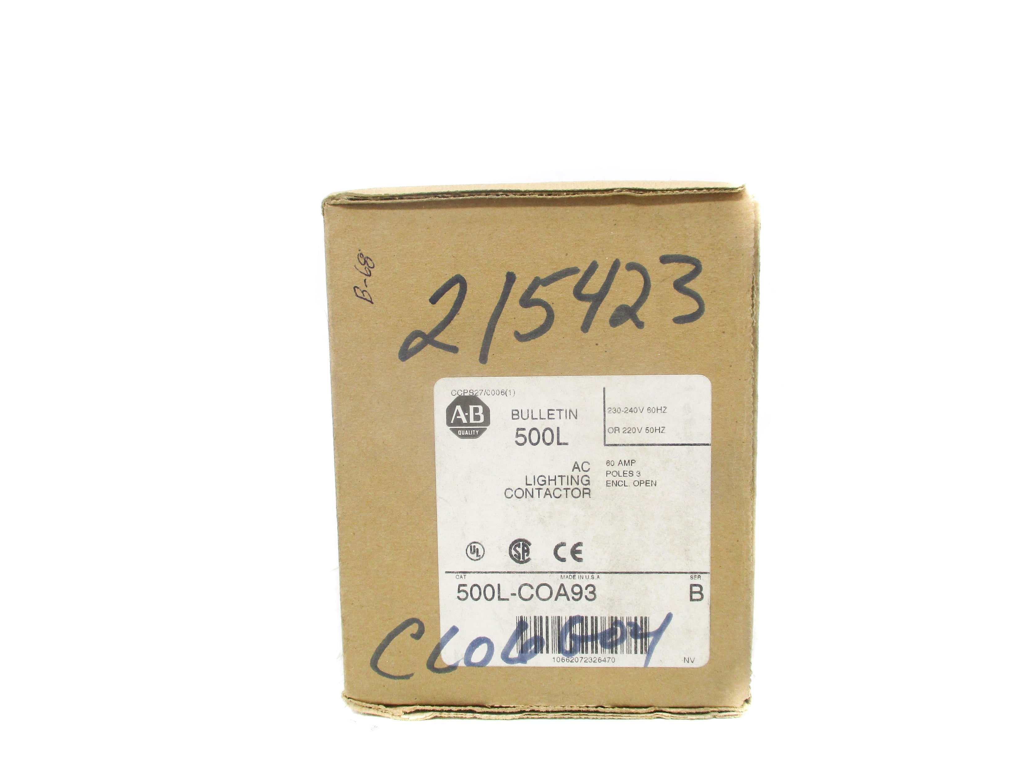 INDUSTRIAL SPARE PART 500L-COA93 SER. B 240V (BR/WH) NSMP