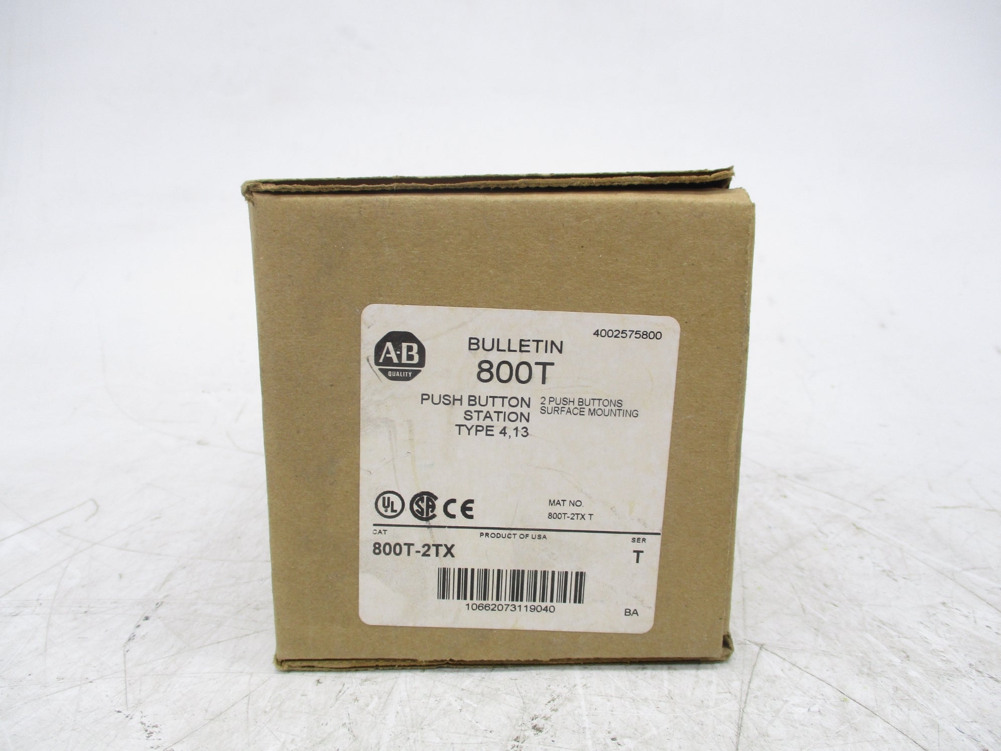 ALLEN BRADLEY 800T-2TX SER. T (BR/WH) NSMP