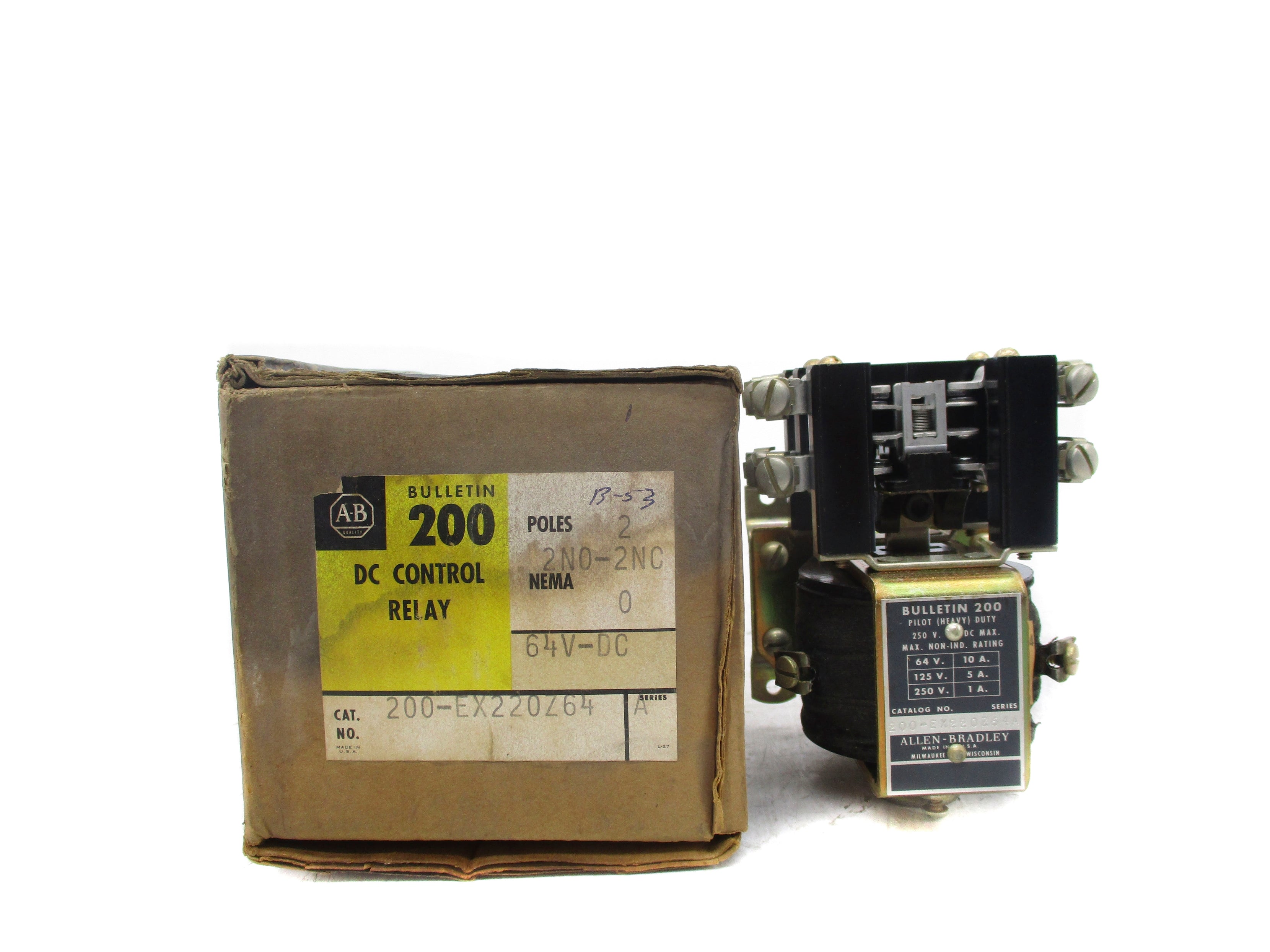 ALLEN BRADLEY 200-EX220Z64 SER. A 64VDC (BR/YL) NSMP