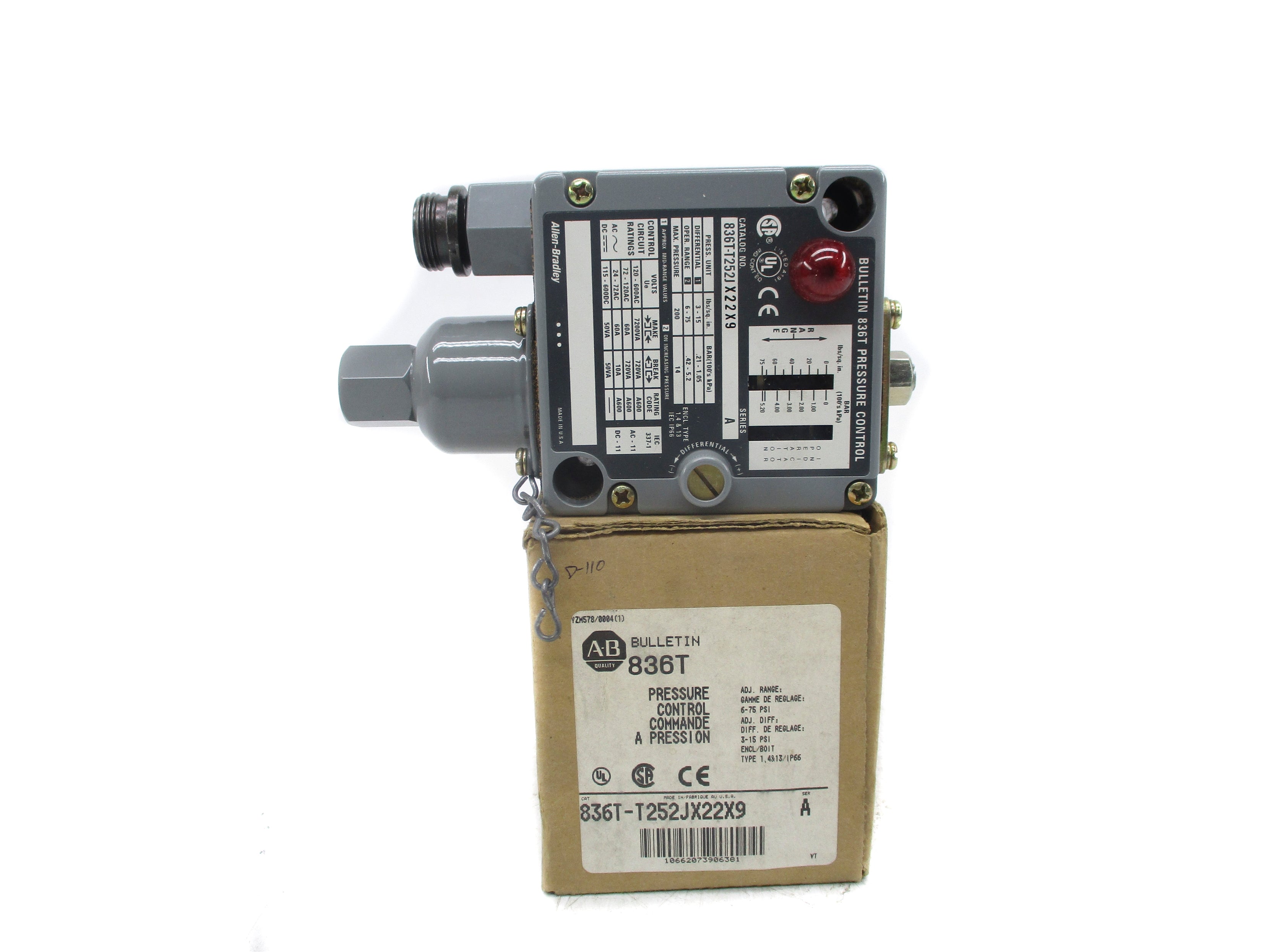 ALLEN BRADLEY 836T-T252JX22X9 SER. A (BR/WH) NSMP