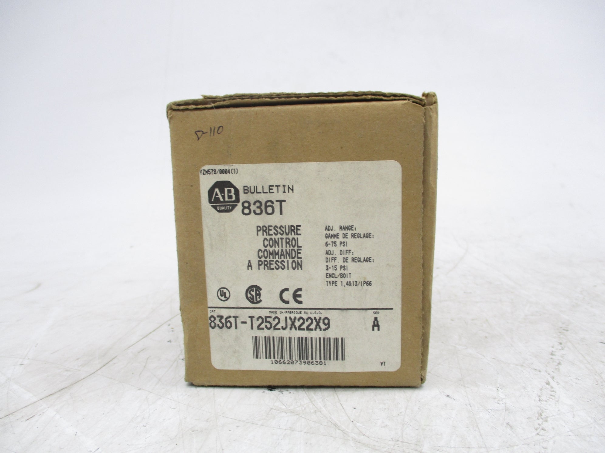 ALLEN BRADLEY 836T-T252JX22X9 SER. A (BR/WH) NSMP