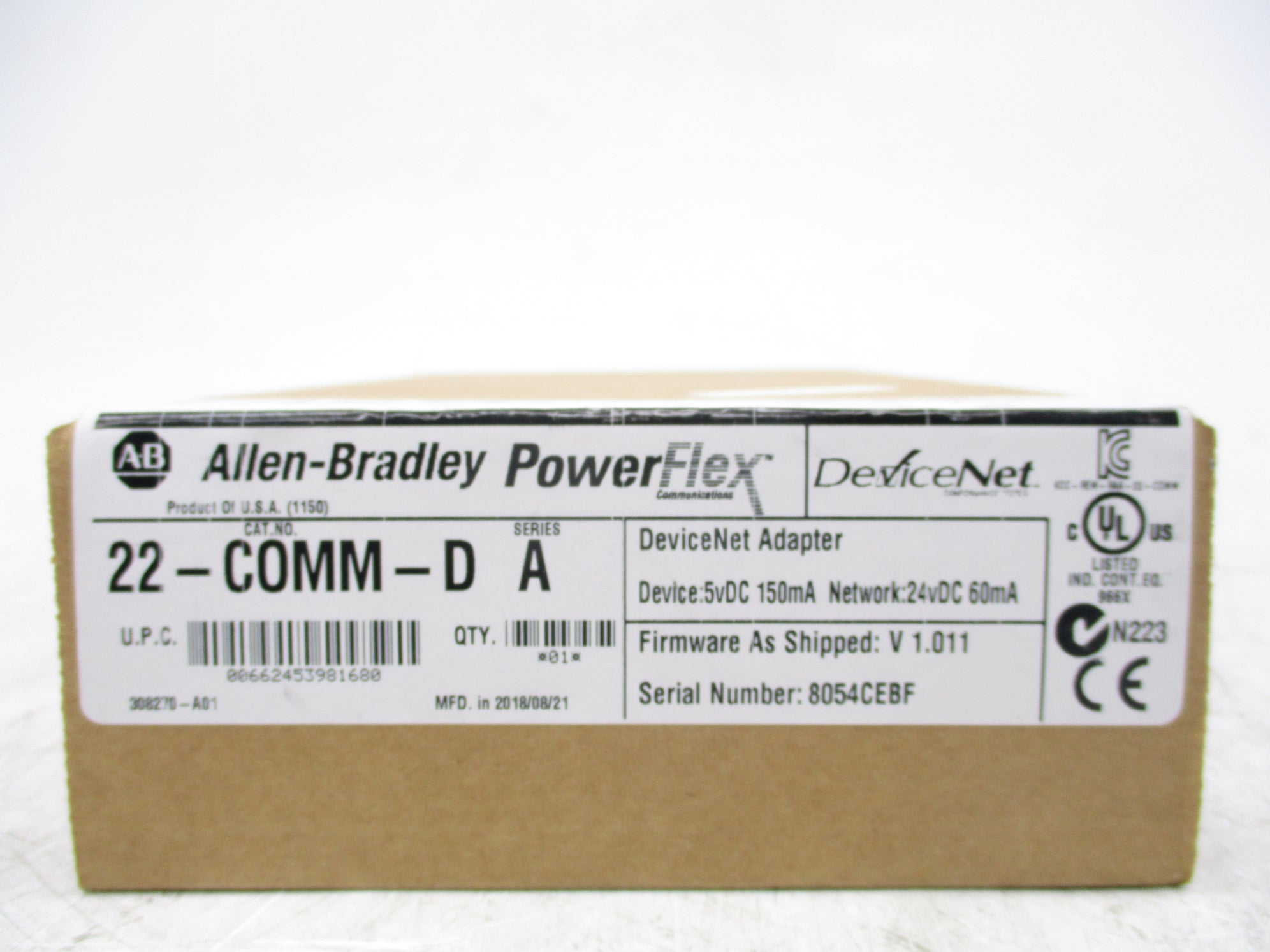 ALLEN BRADLEY 22-COMM-D SER. A F/W 1.011 DATE: 2018 NSFS
