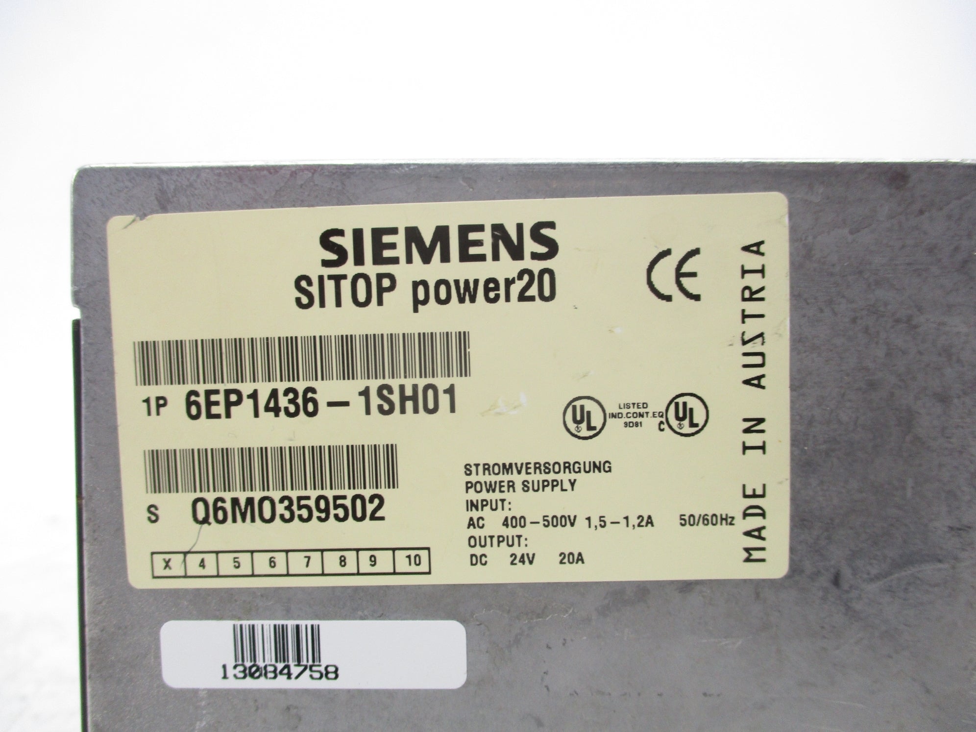 SIEMENS 6EP1436-1SH01 400-500V 1.5-1.2A UNMP