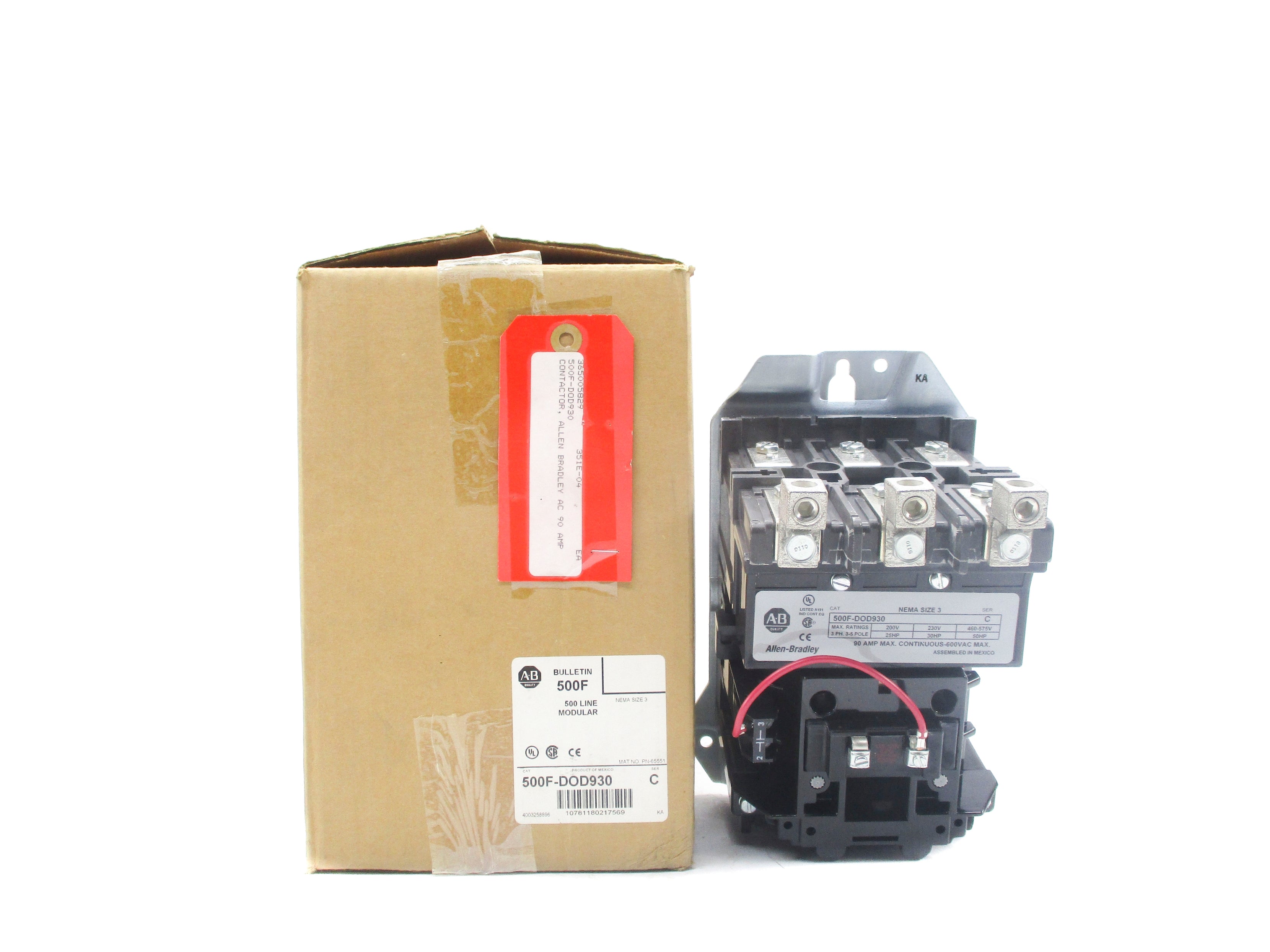ALLEN BRADLEY 500F-DOD930 SER. C 110/115-120V 90A (BR/WH) NSMP