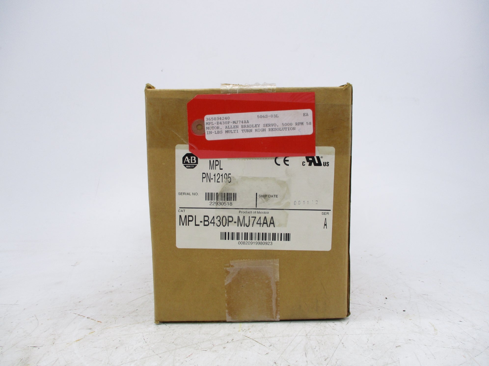 ALLEN BRADLEY MPL-B430P-MJ74AA SER. A 460V 9.2A NSMP