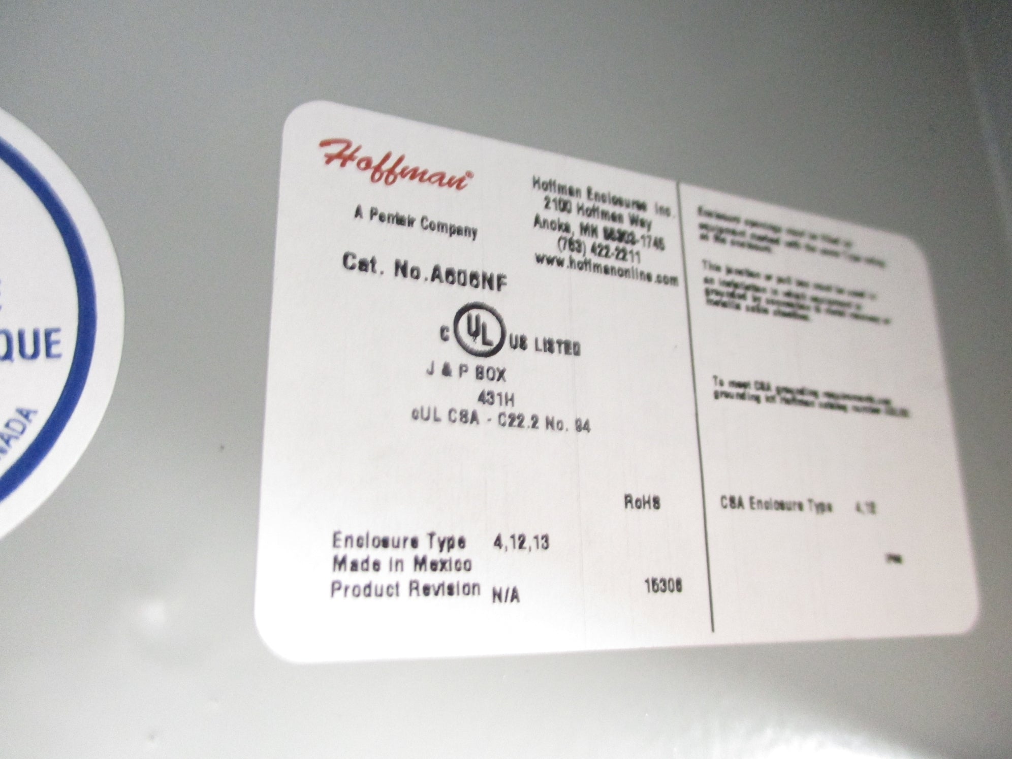 HOFFMAN A606NF NSNP