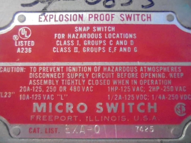 MICROSWITCH EXA-Q  UNMP