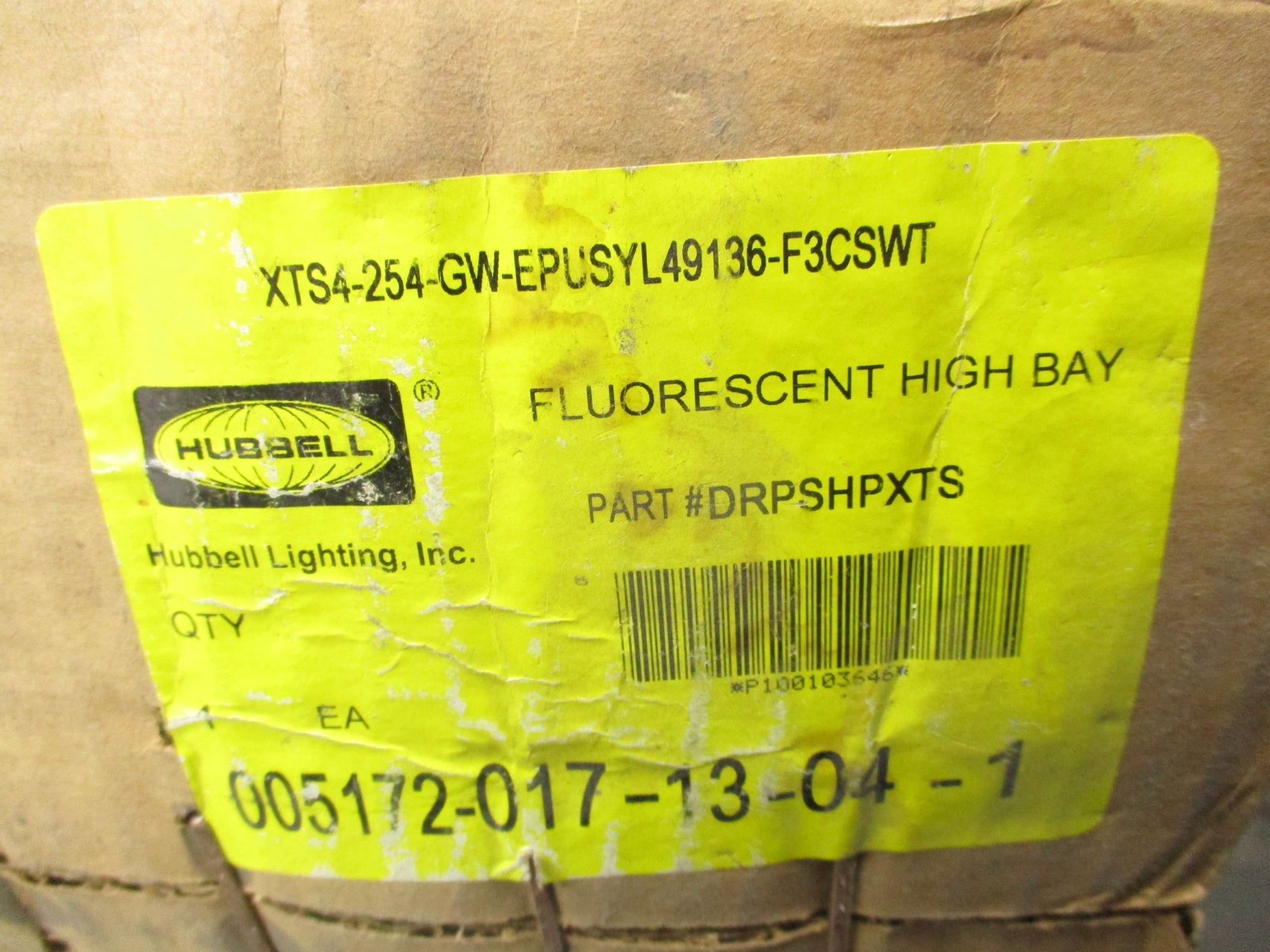 HUBBELL XTS4-254-GW-EPUSYL49136-F3CSWT NSMP