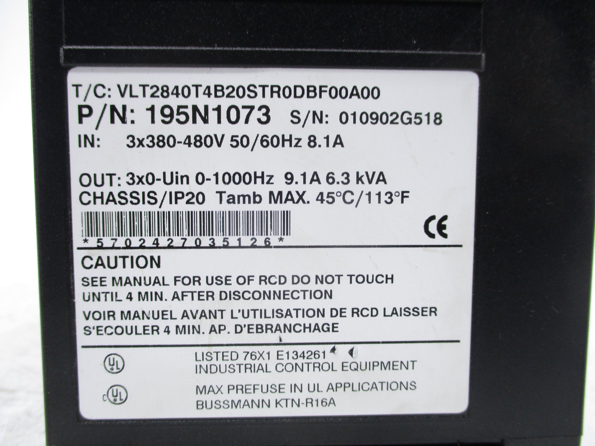 DANFOSS 195N1073 UNMP