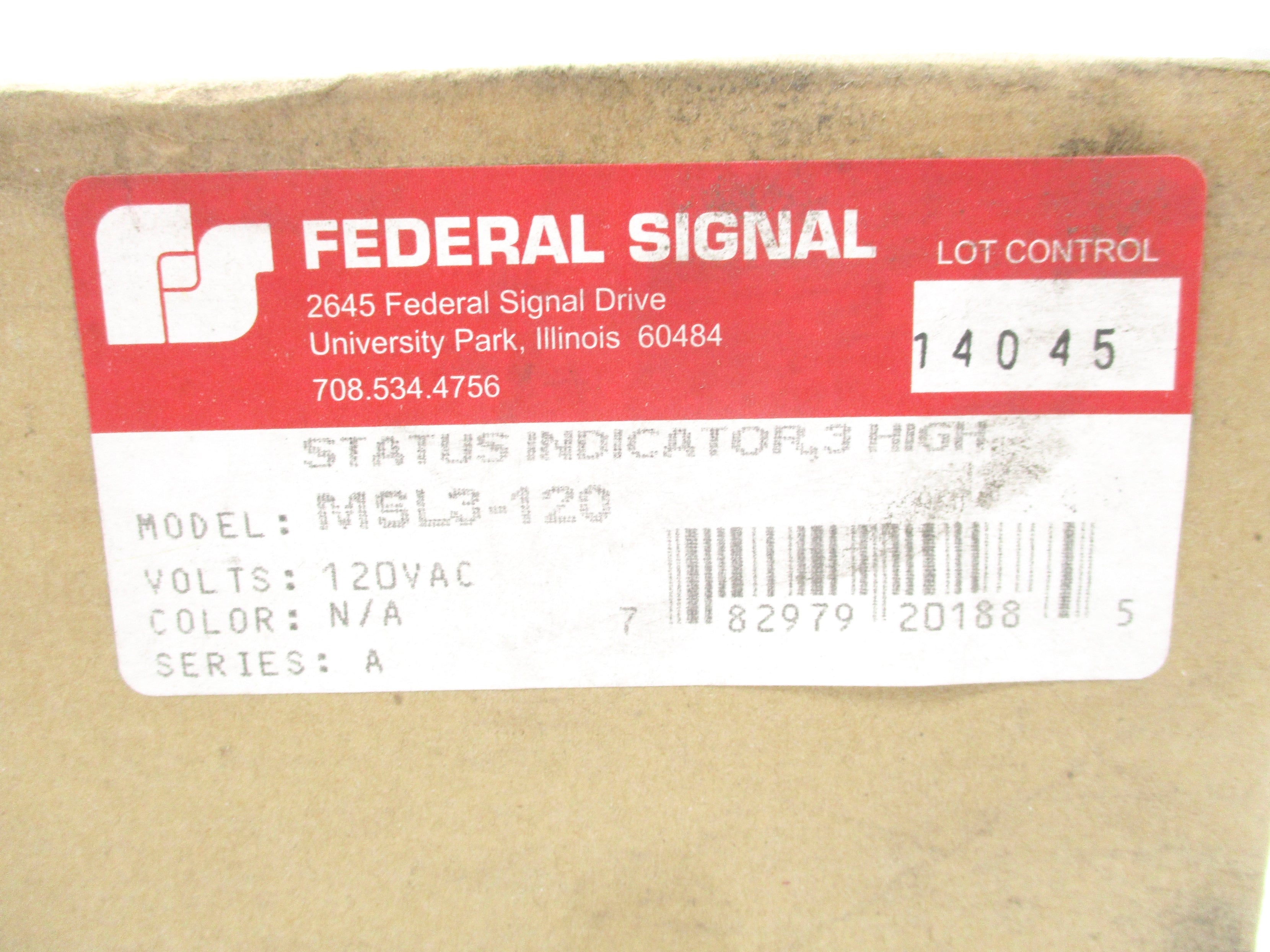 INDUSTRIAL SPARE PART MSL3-120 SER. A 120VAC NSFS