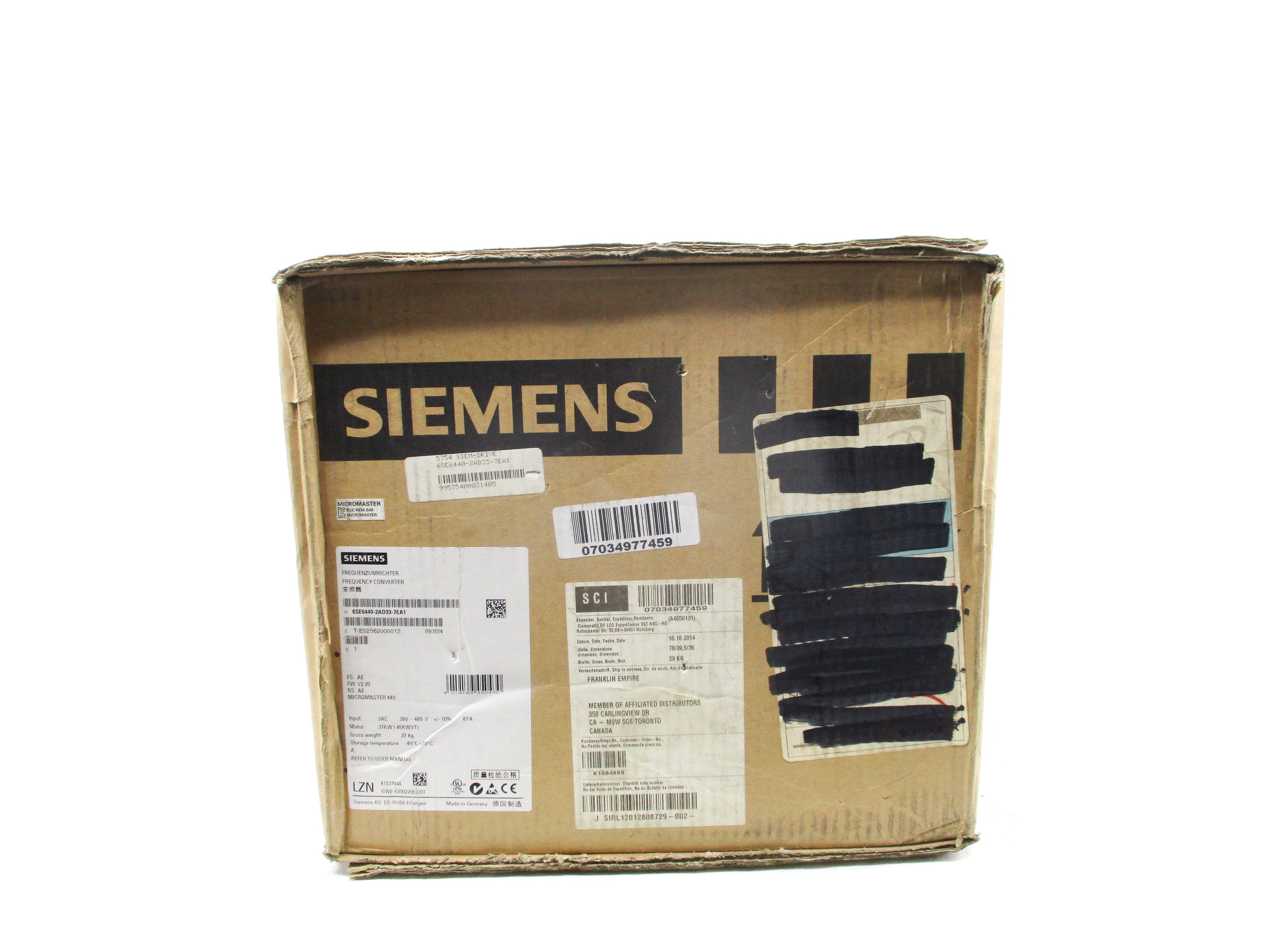 SIEMENS 6SE6440-2AD33-7EA1 F/W V2.20 NSFS