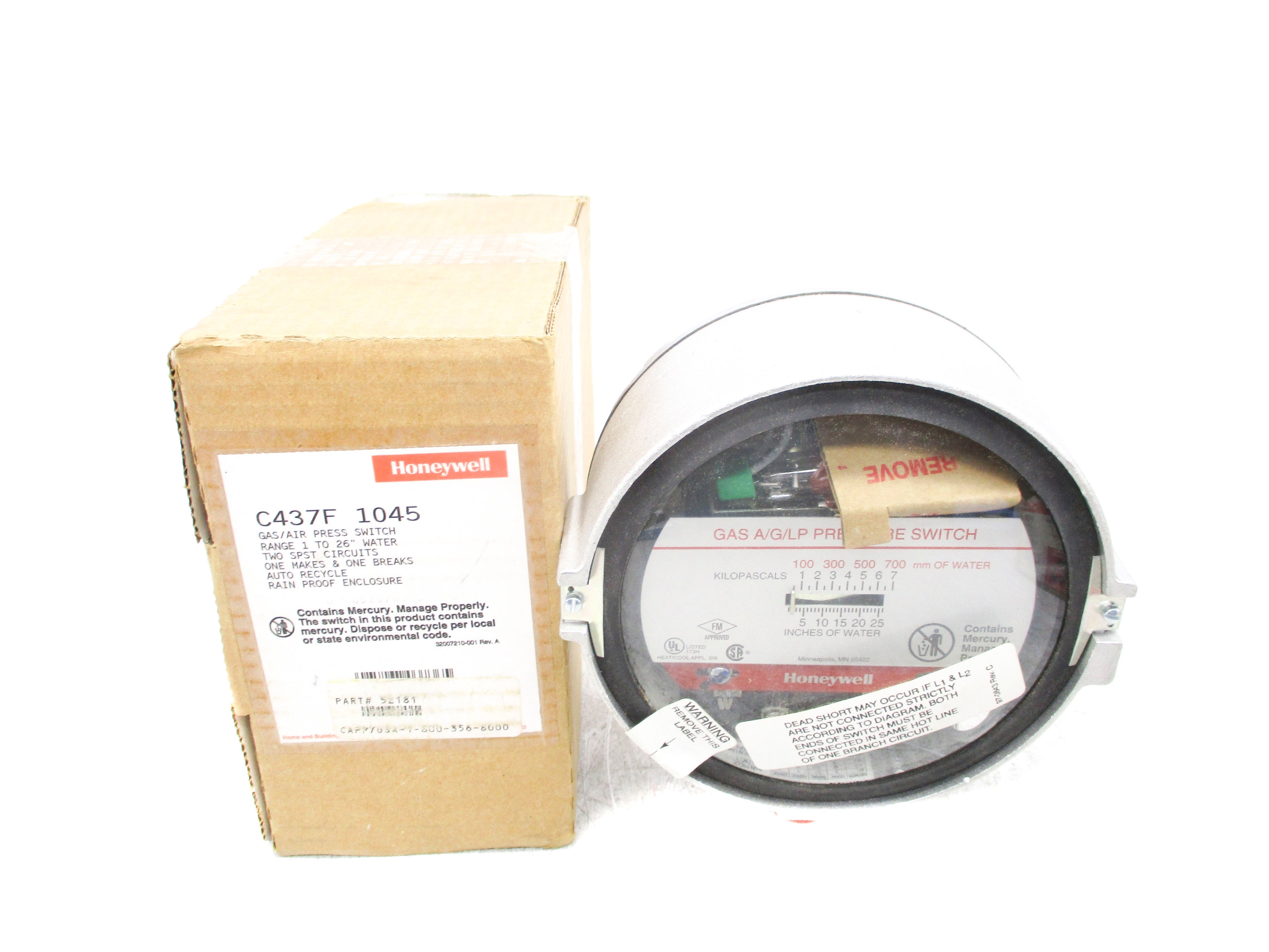 HONEYWELL C437F1045 240VAC 5.1A 1-26INWC NSMP