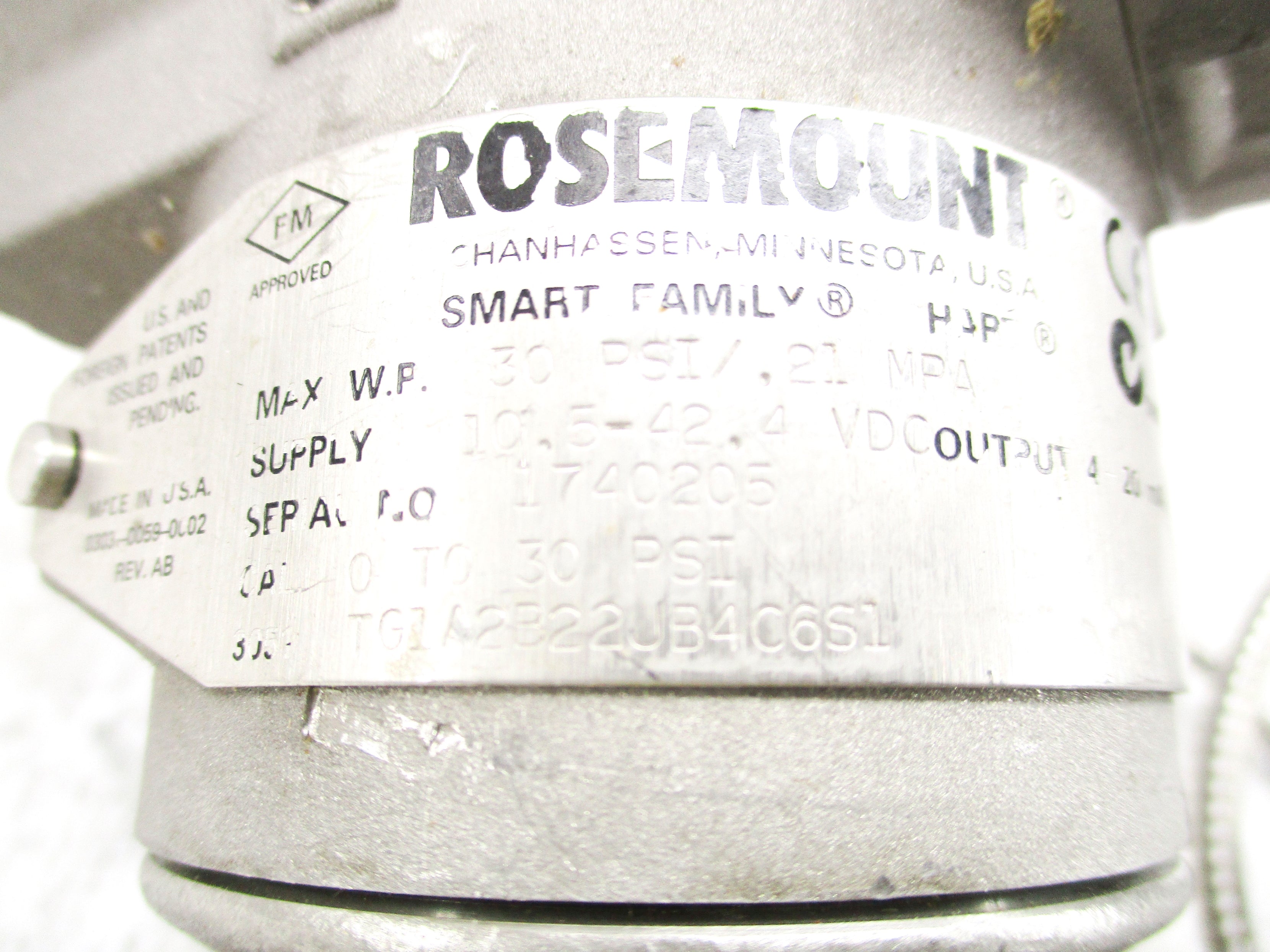 ROSEMOUNT 3051TG1A2B22JB4C6S1 0-30PSI UNMP