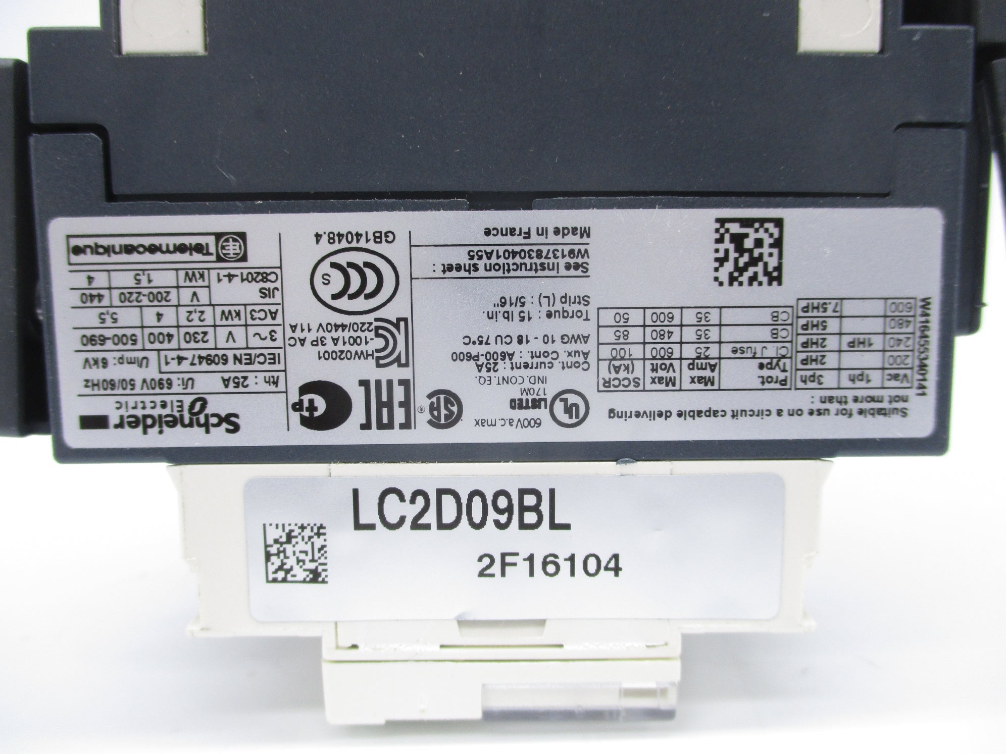 SCHNEIDER ELECTRIC LC2D09BL UNMP