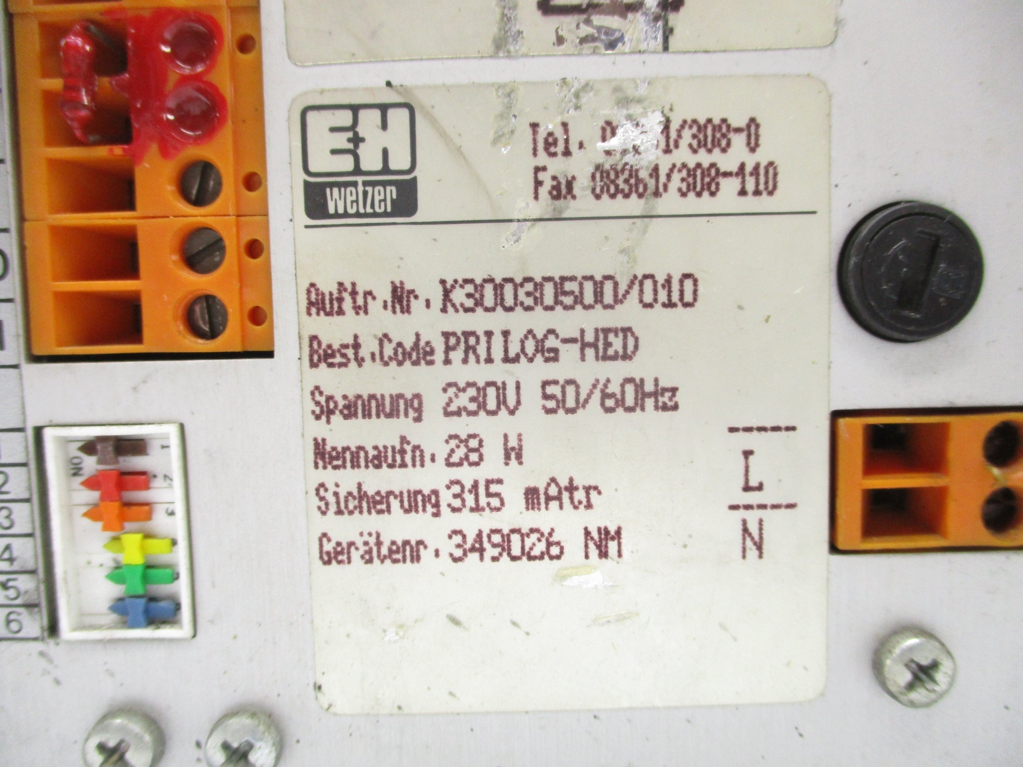 E+H WETZER K30030500/010 (AS PICTURED) UNMP