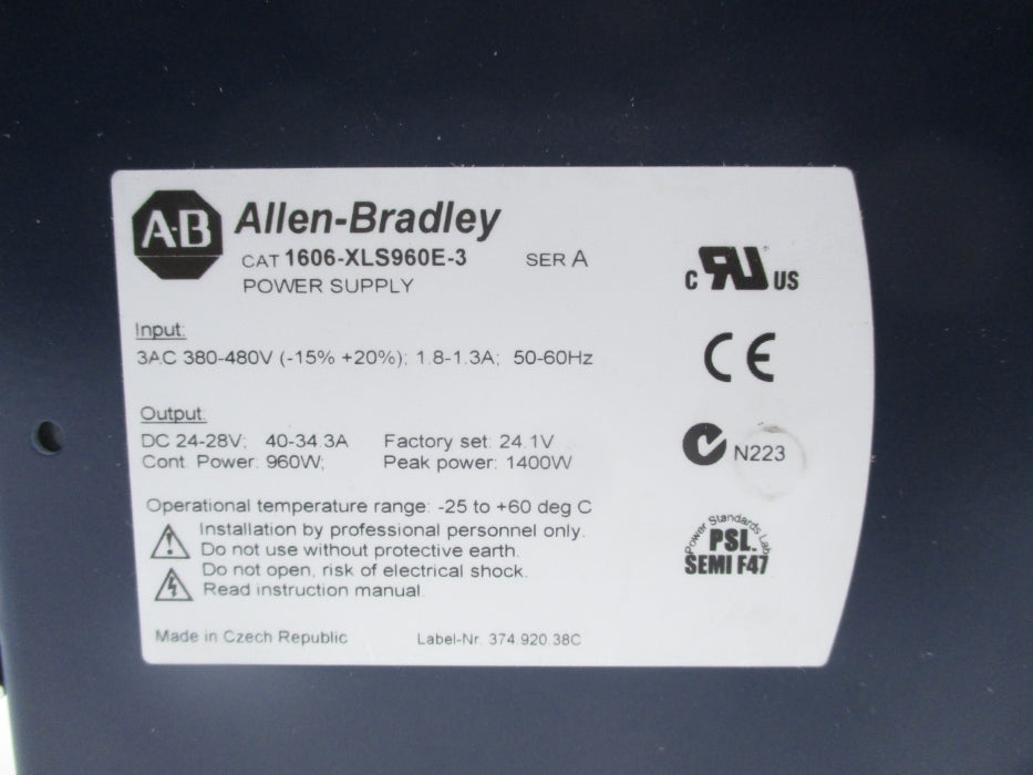 INDUSTRIAL SPARE PART 1606-XLS960E-3 SER. A NSNP