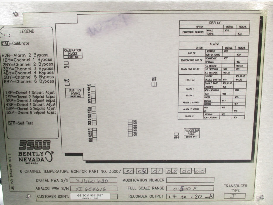 BENTLY NEVADA 3300 3300/30-04-01-02-00-00 NSNP
